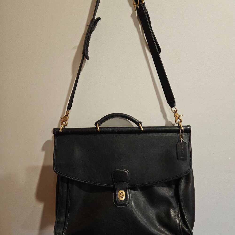 Coach black briefcase, well cared for.